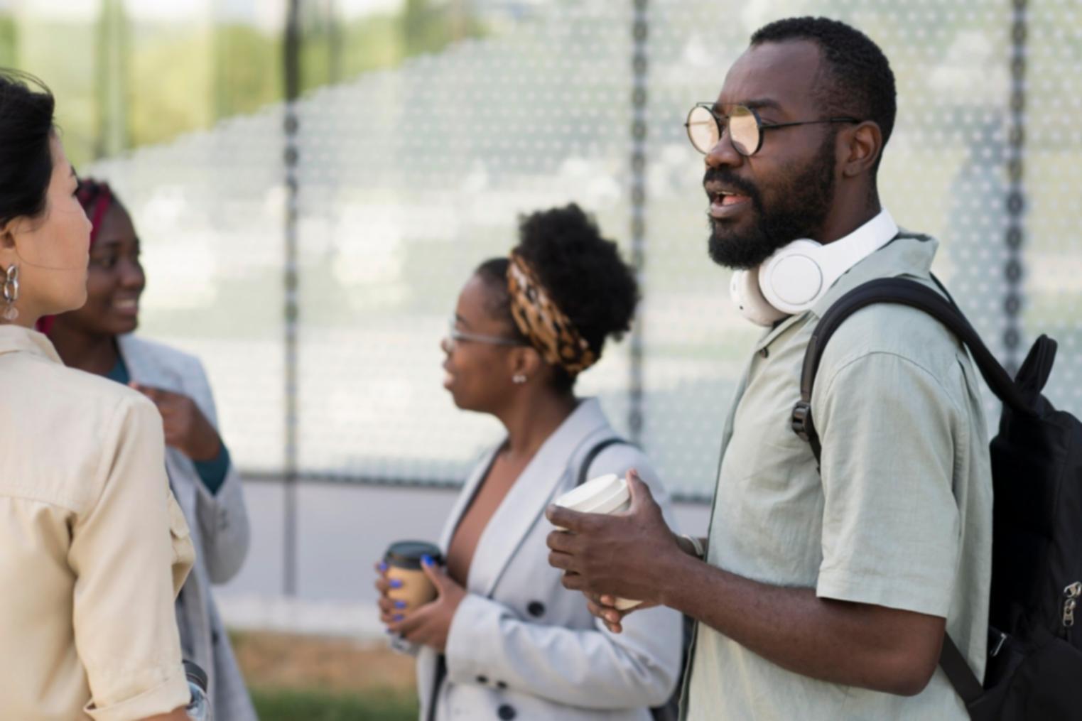 Helena presenting budget workshop to small group of participants